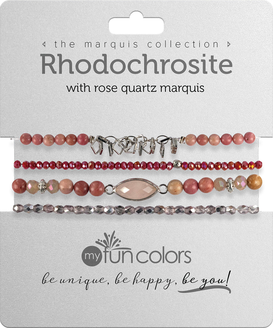 Rhodochrosite with Rose Quartz Marquis