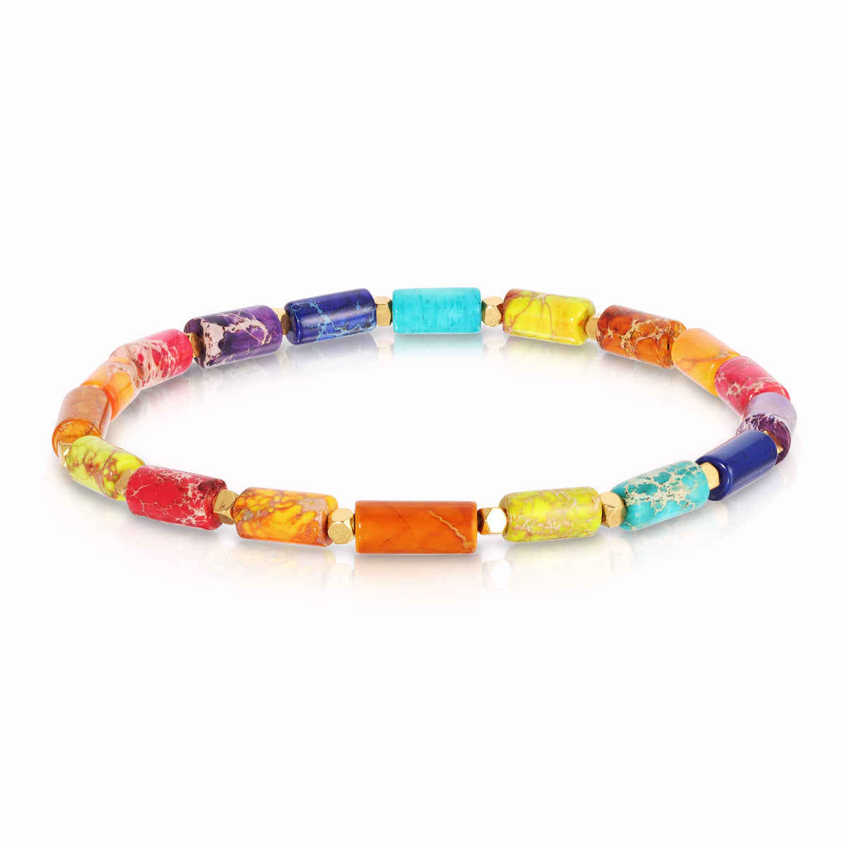 colorful beaded necklace with gemstones