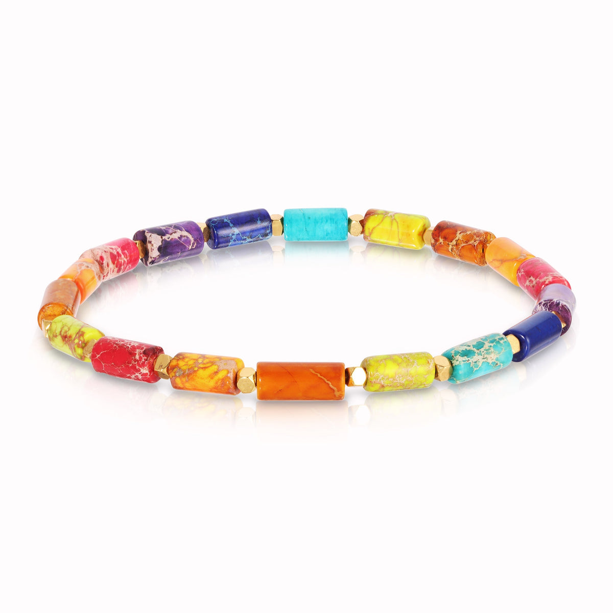 colorful beaded necklace with gemstones