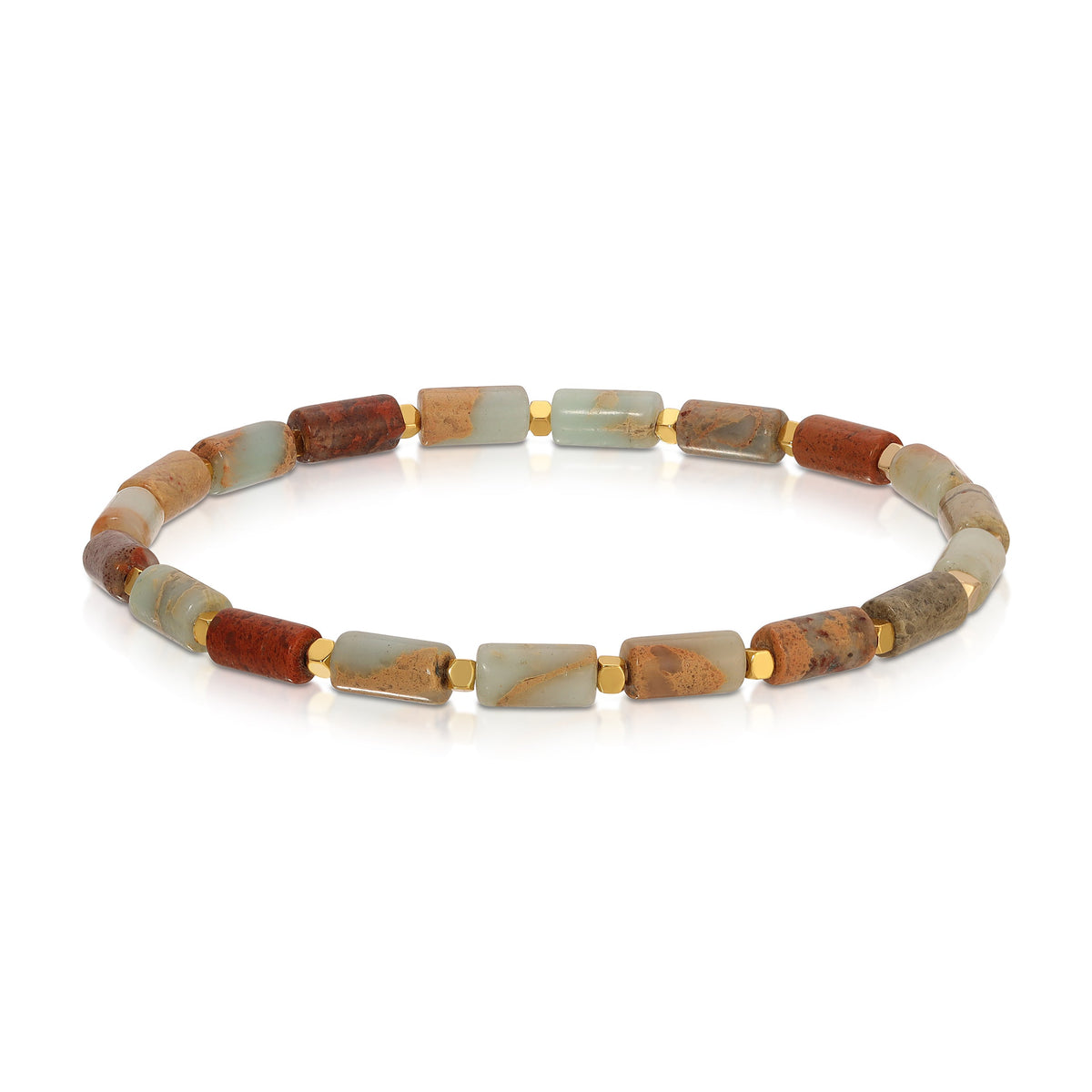 agate beaded bracelet with gold accents