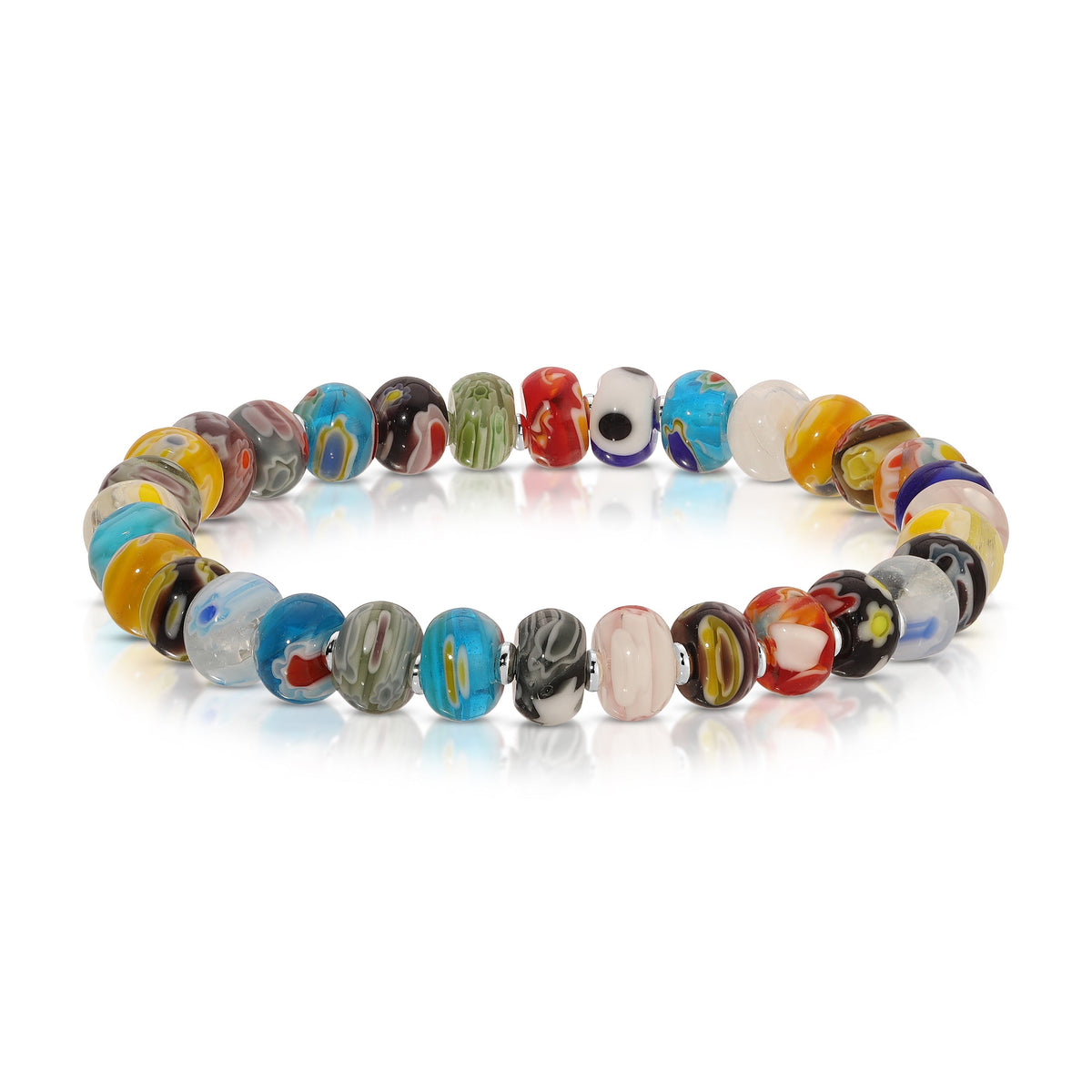 multicolored murano glass bead bracelet