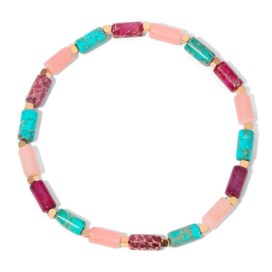 colorful stone beaded necklace