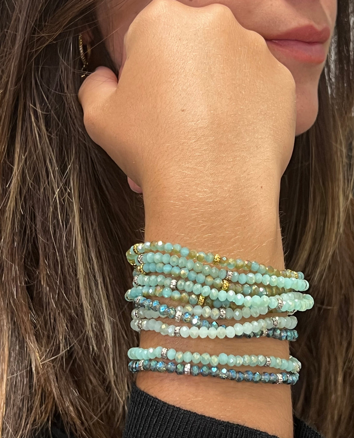 Mini-Crystal Bracelets - Silver Accents