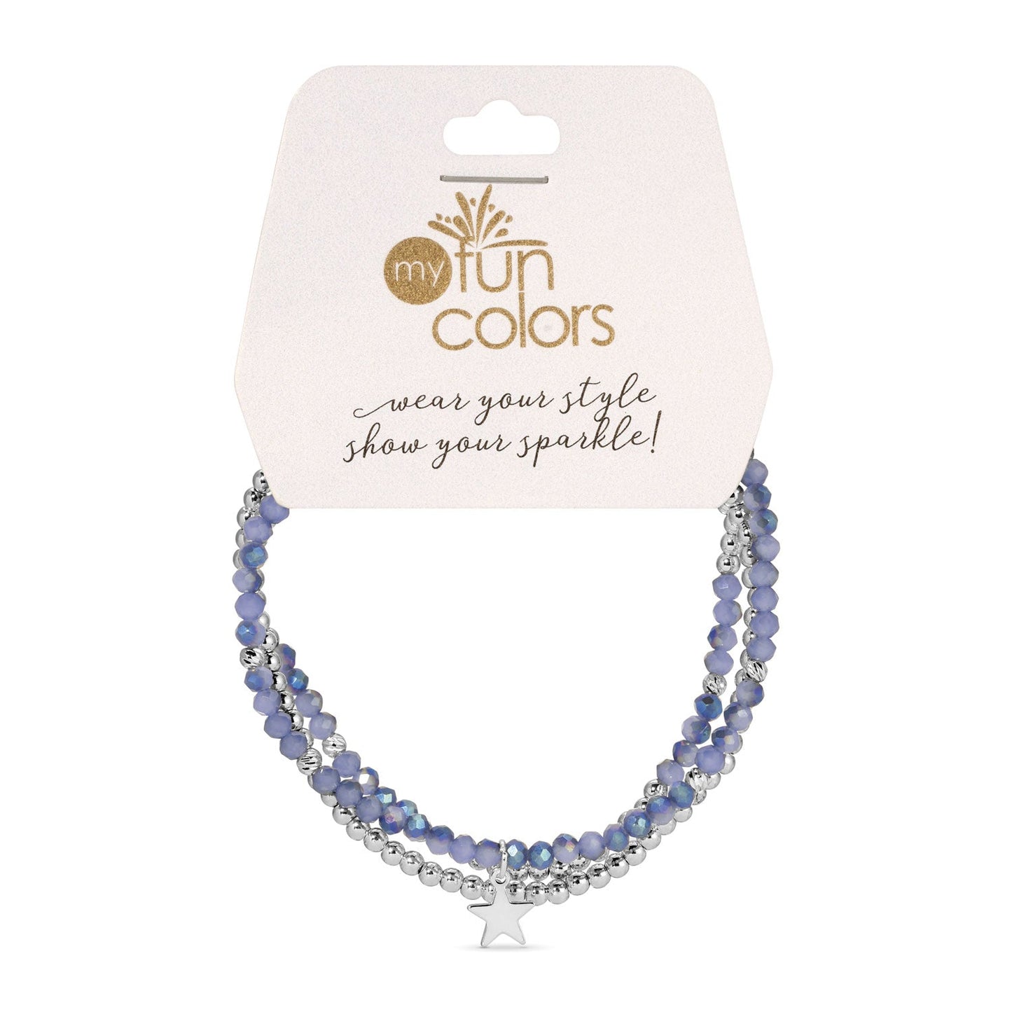 Twilight Sky and Silver Petite-Crystal Trio Bracelet Set