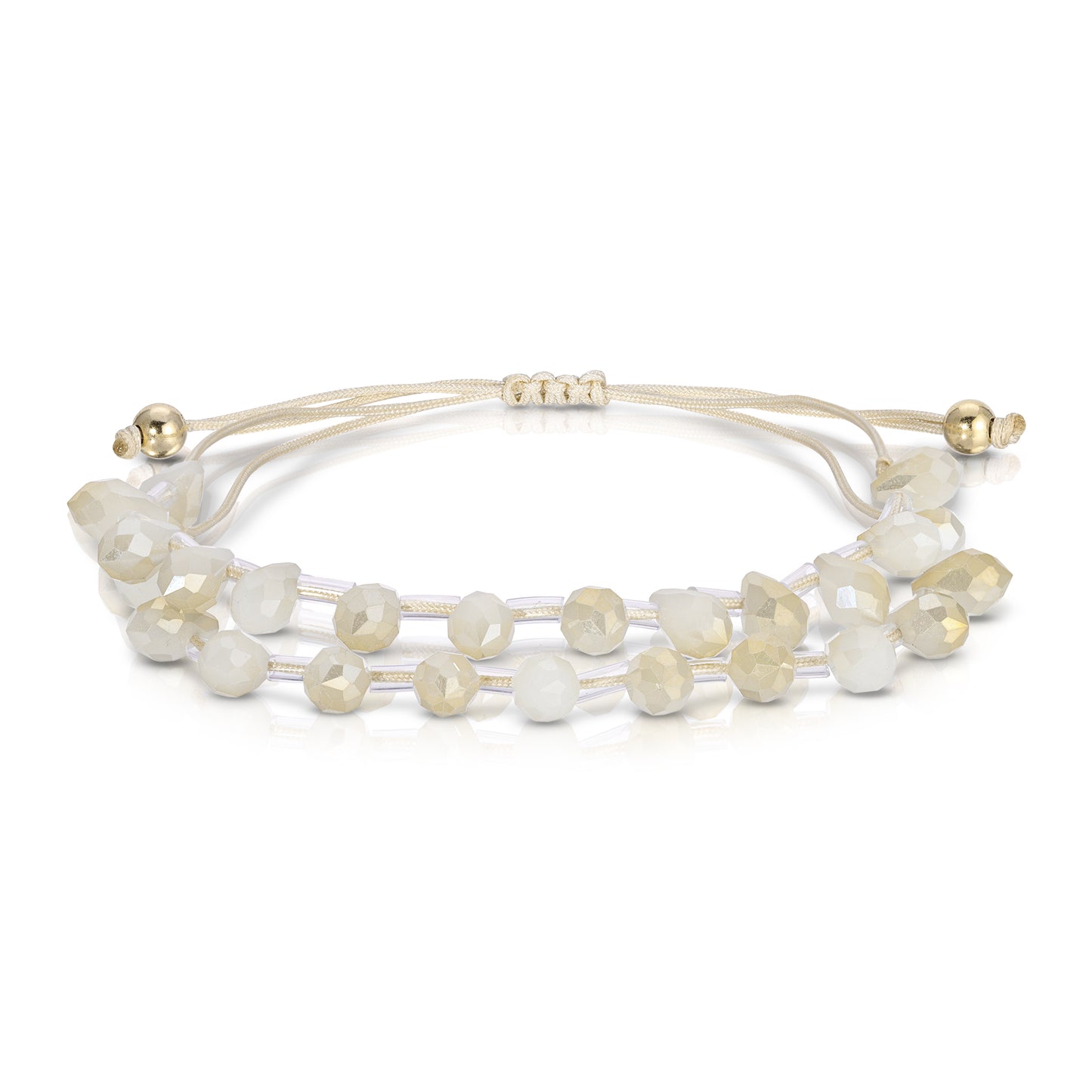 Champagne Sand Crystal Pear Drop Adjustable Cord bracelet