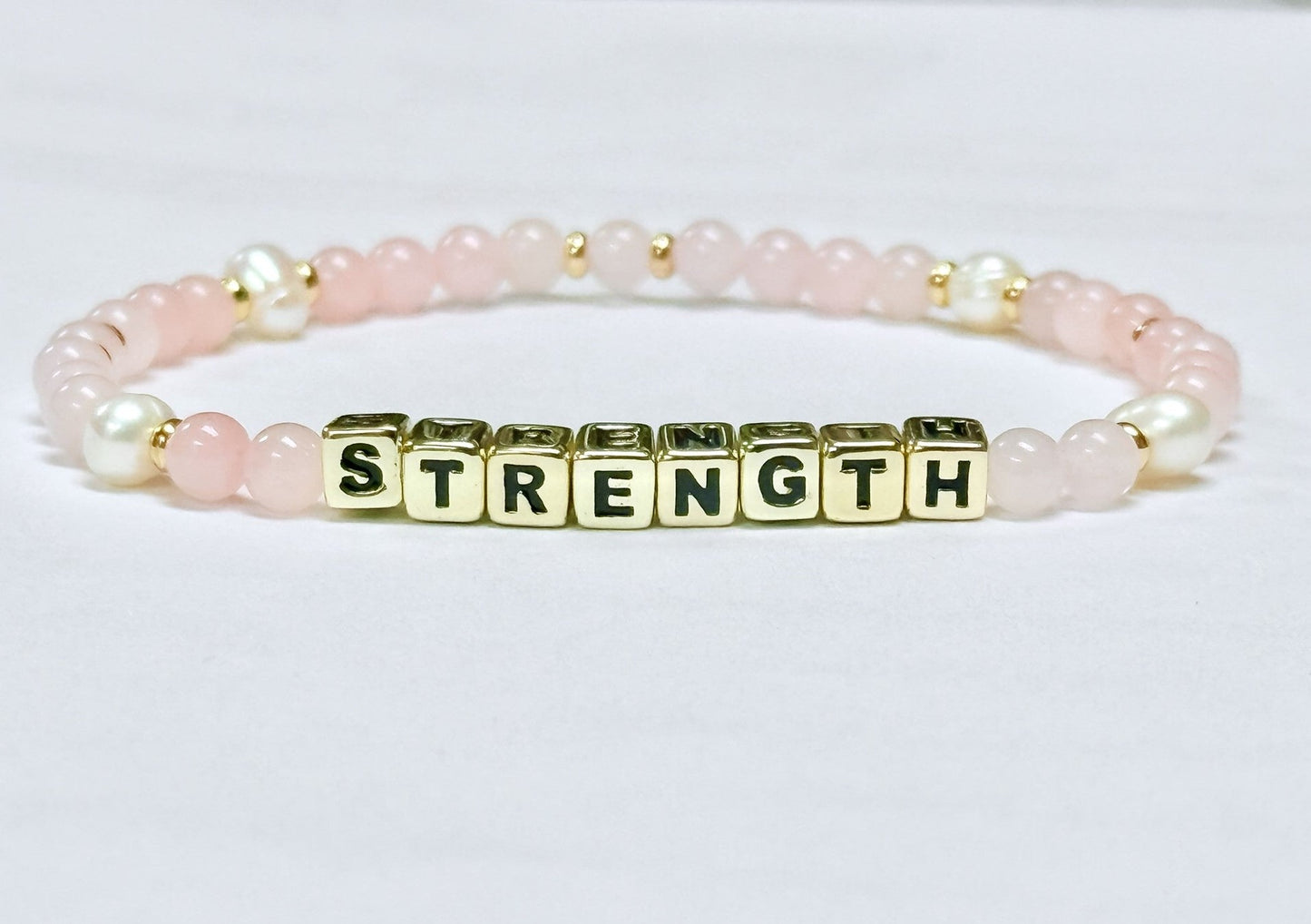 STRENGTH Breast Cancer Awareness Colorful Word Bracelet