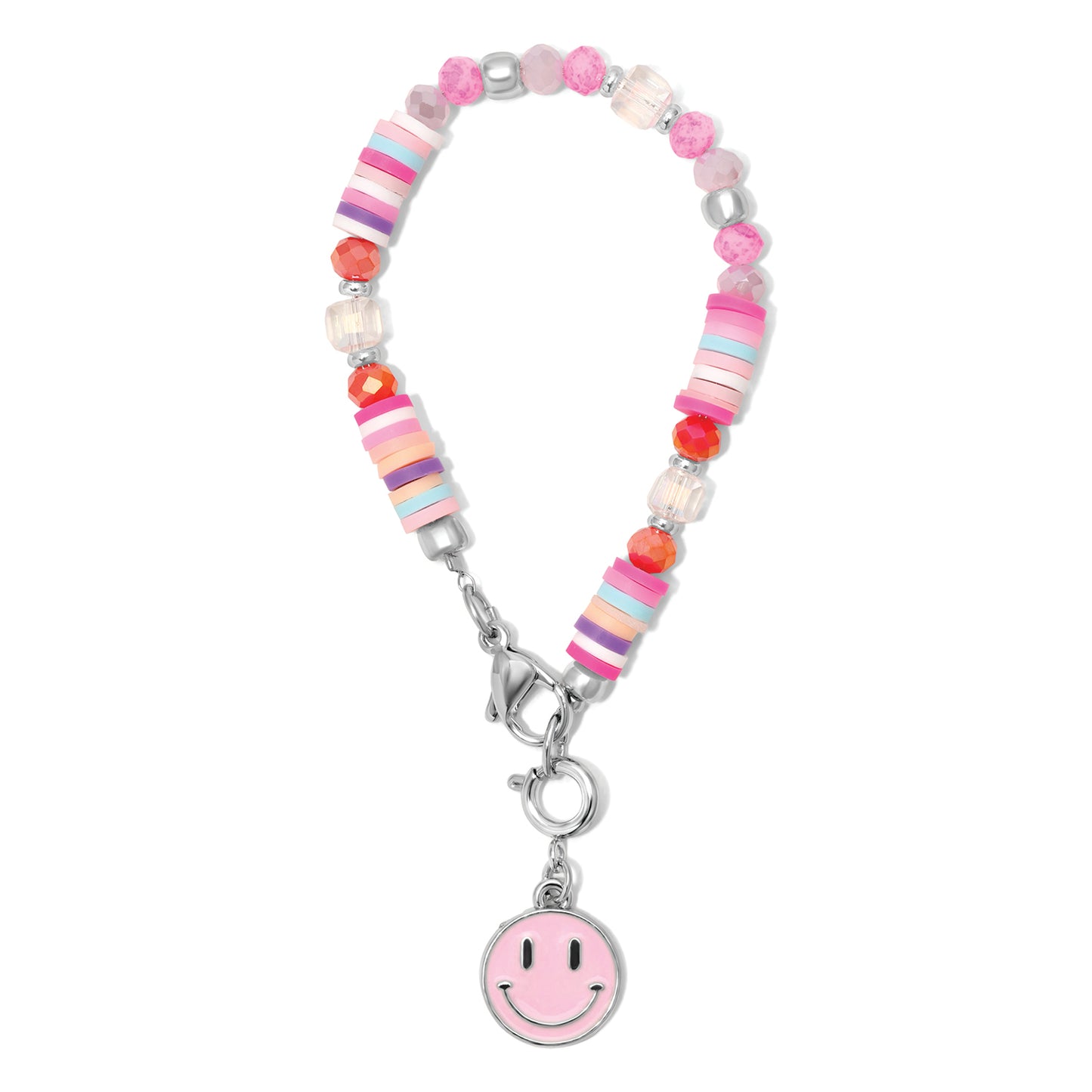 Pink Happy Face Tumbler Charm