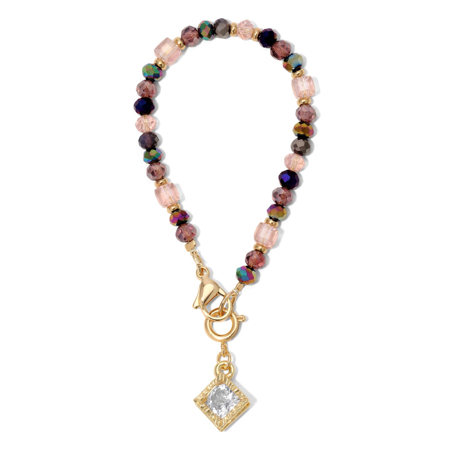 Rhinestone Diamond and Purple Crystal Tumbler Charm