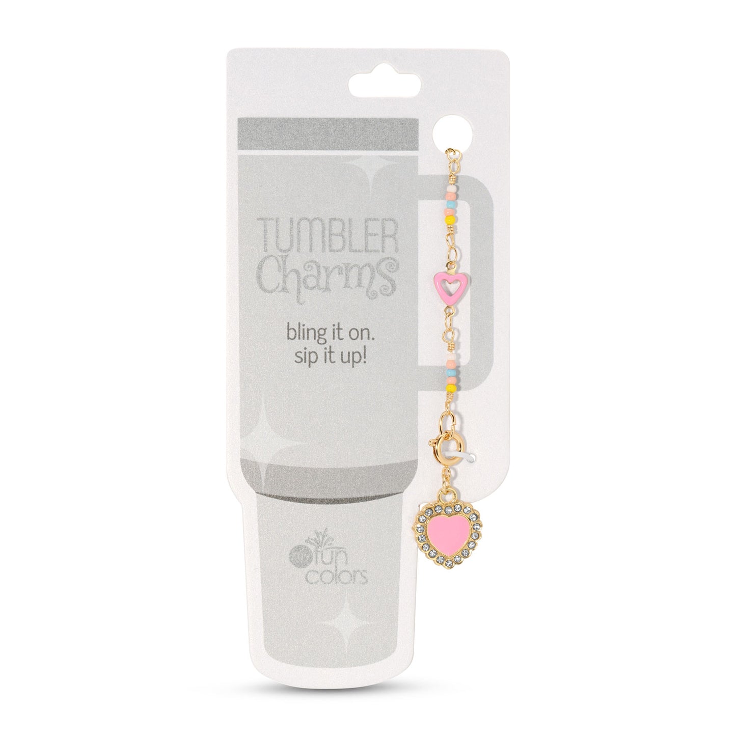 Pink Heart Tumbler Charm