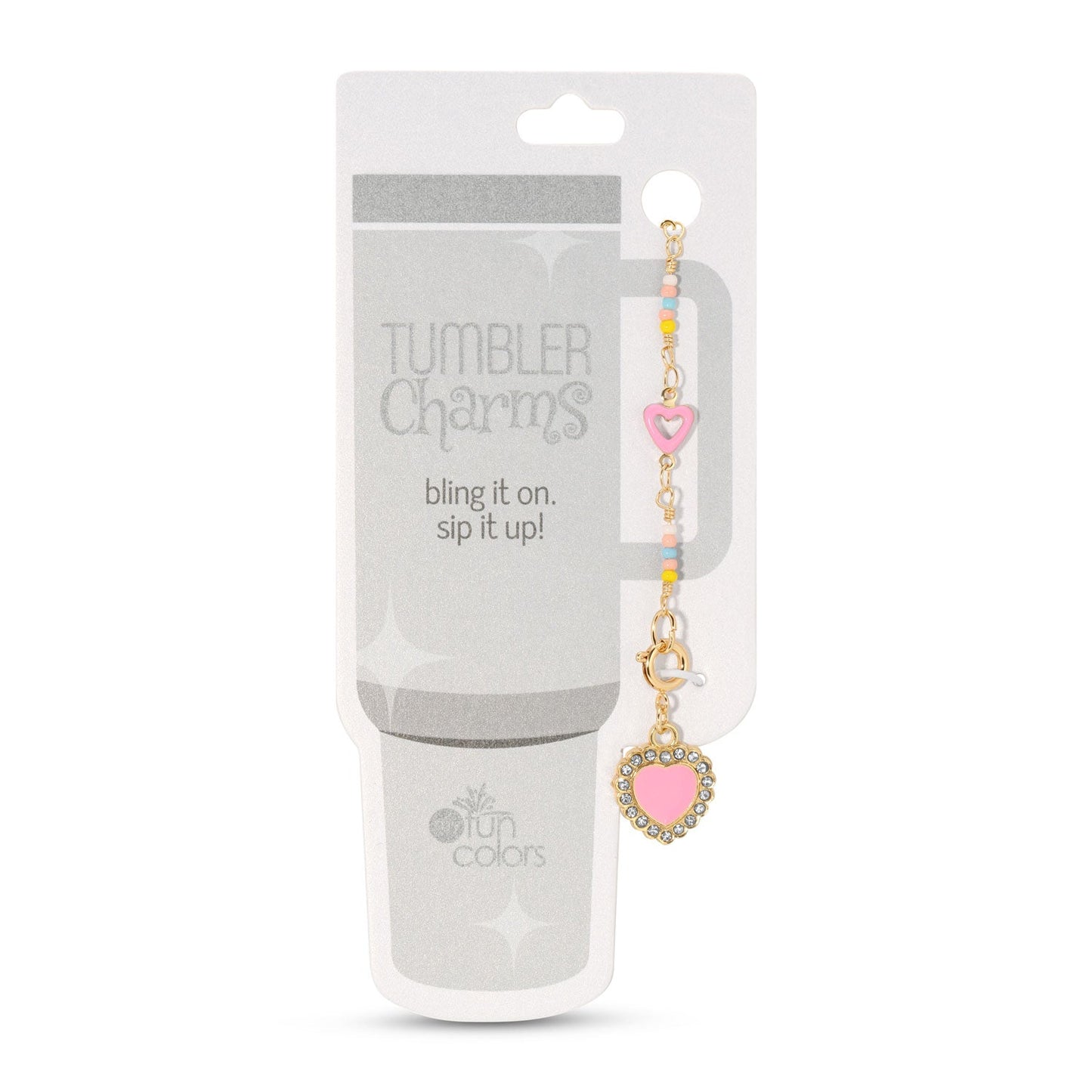 Pink Heart Tumbler Charm