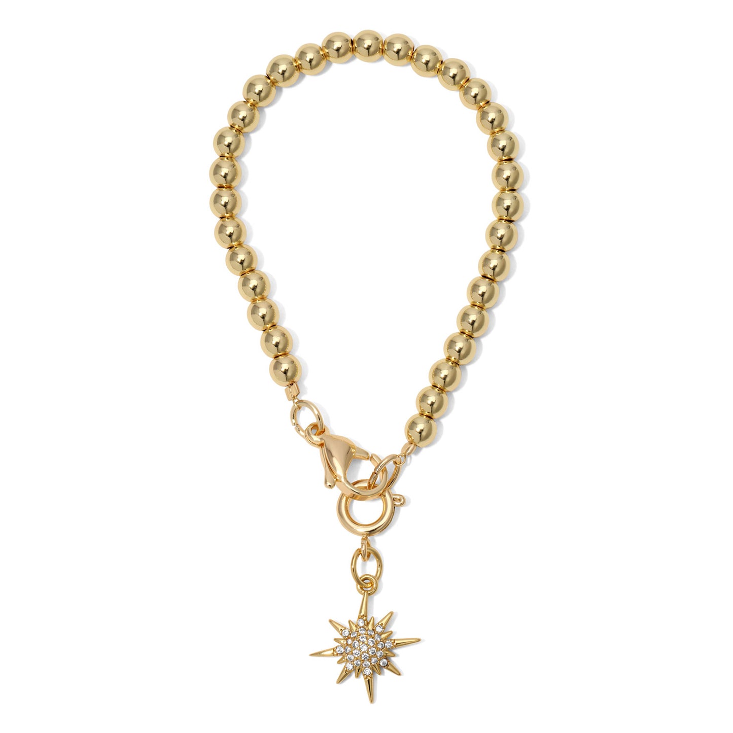 Starburst Rhinestone and Gold Tumbler Charm