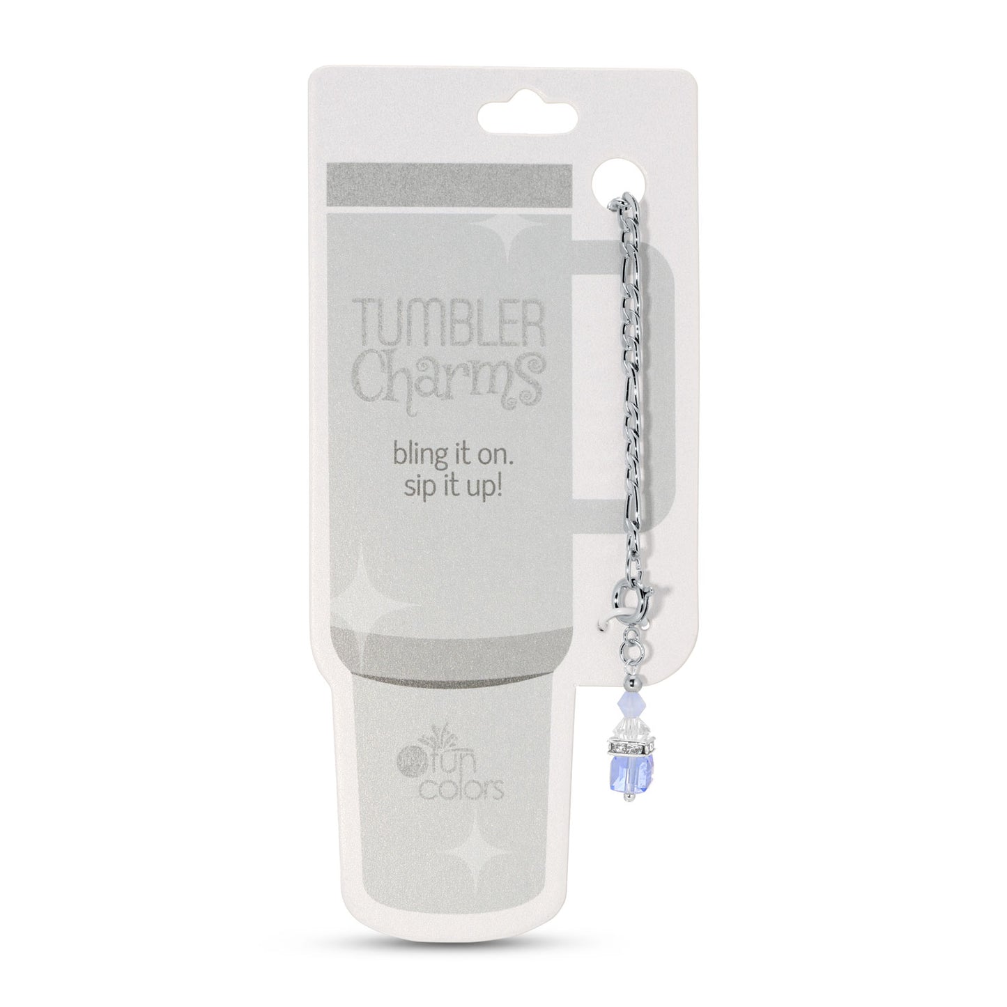 Aqua Crystal Drop Tumbler Charm