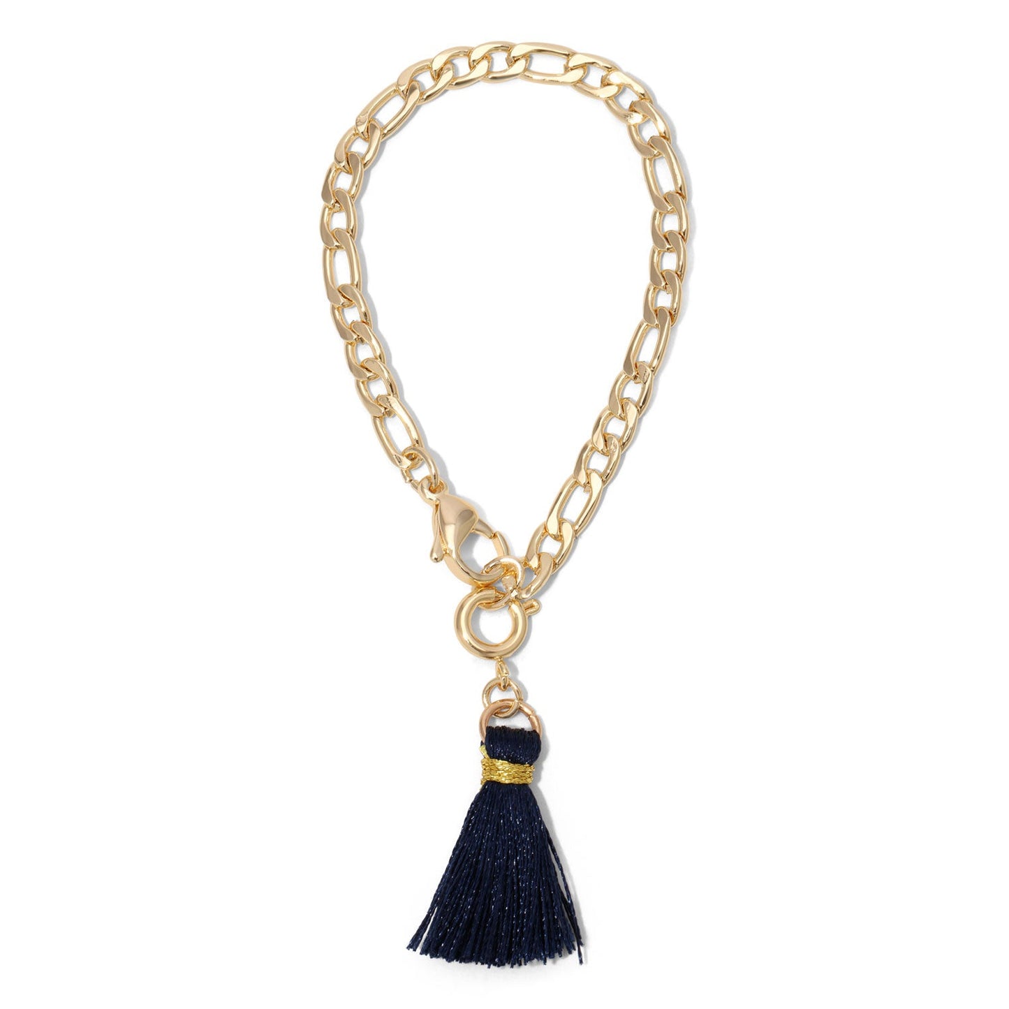 Navy Tassel and Gold Chain Tumbler Charm