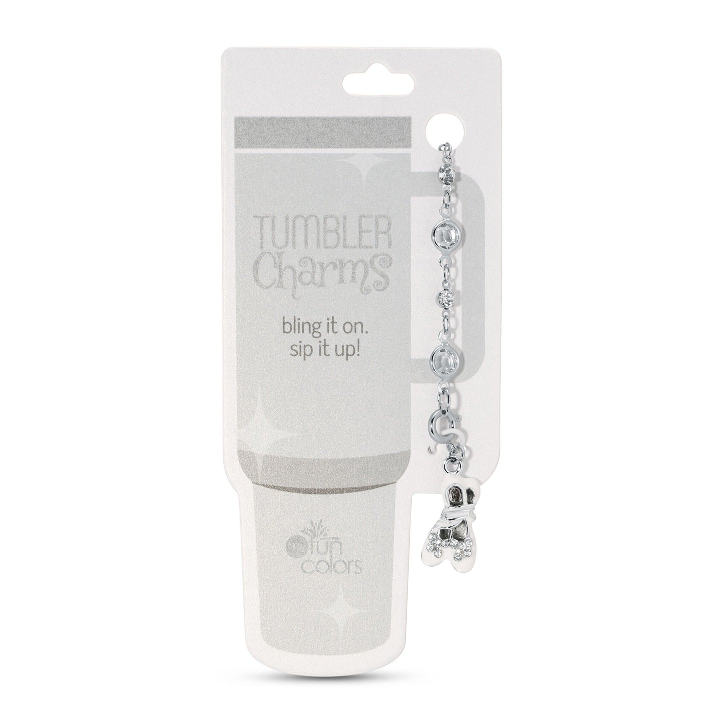 Silver Ballet Slippers Tumbler Charm