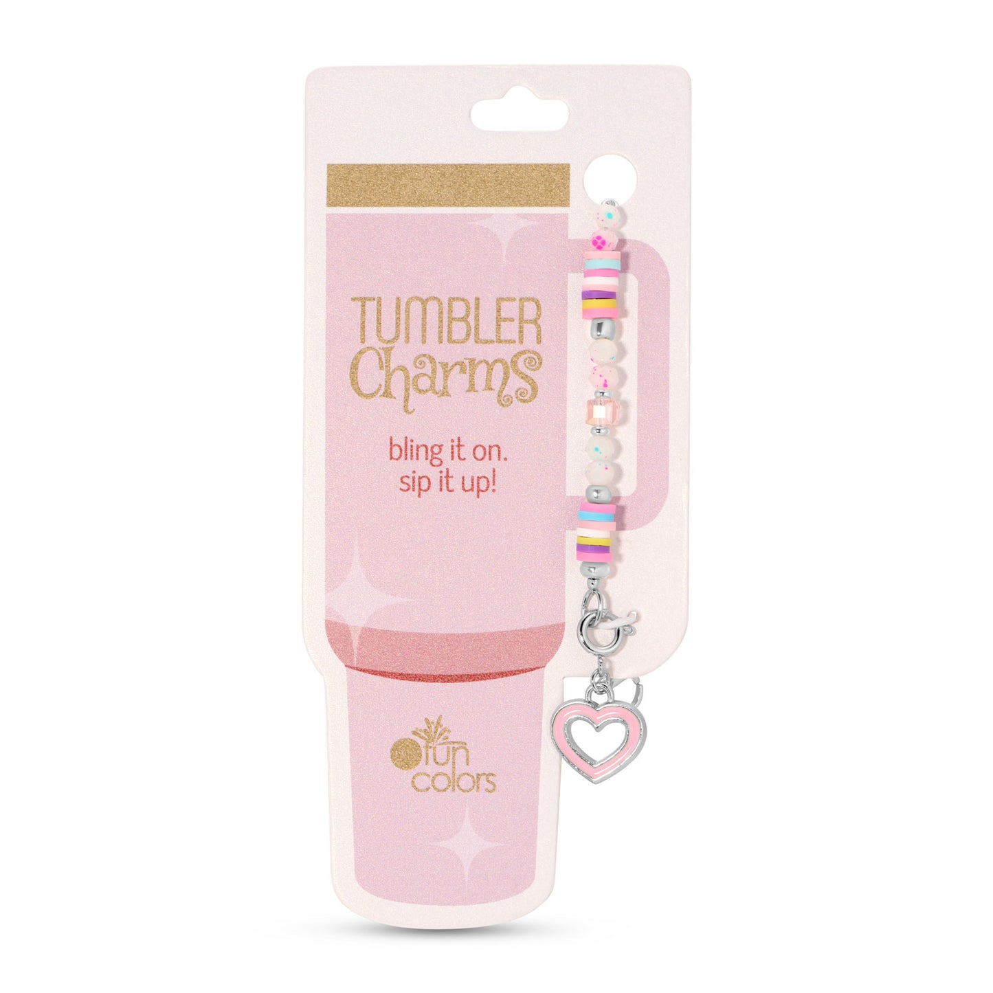 Pink Heart Tumbler Charm