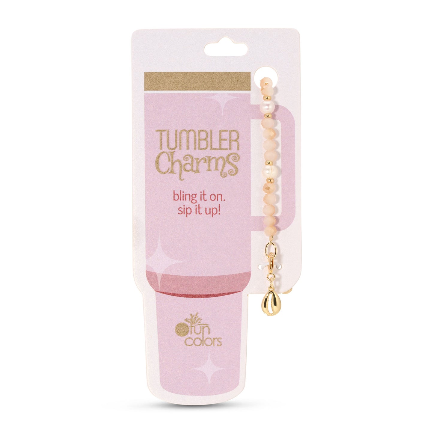 Gold Cowrie Shell Tumbler Charm