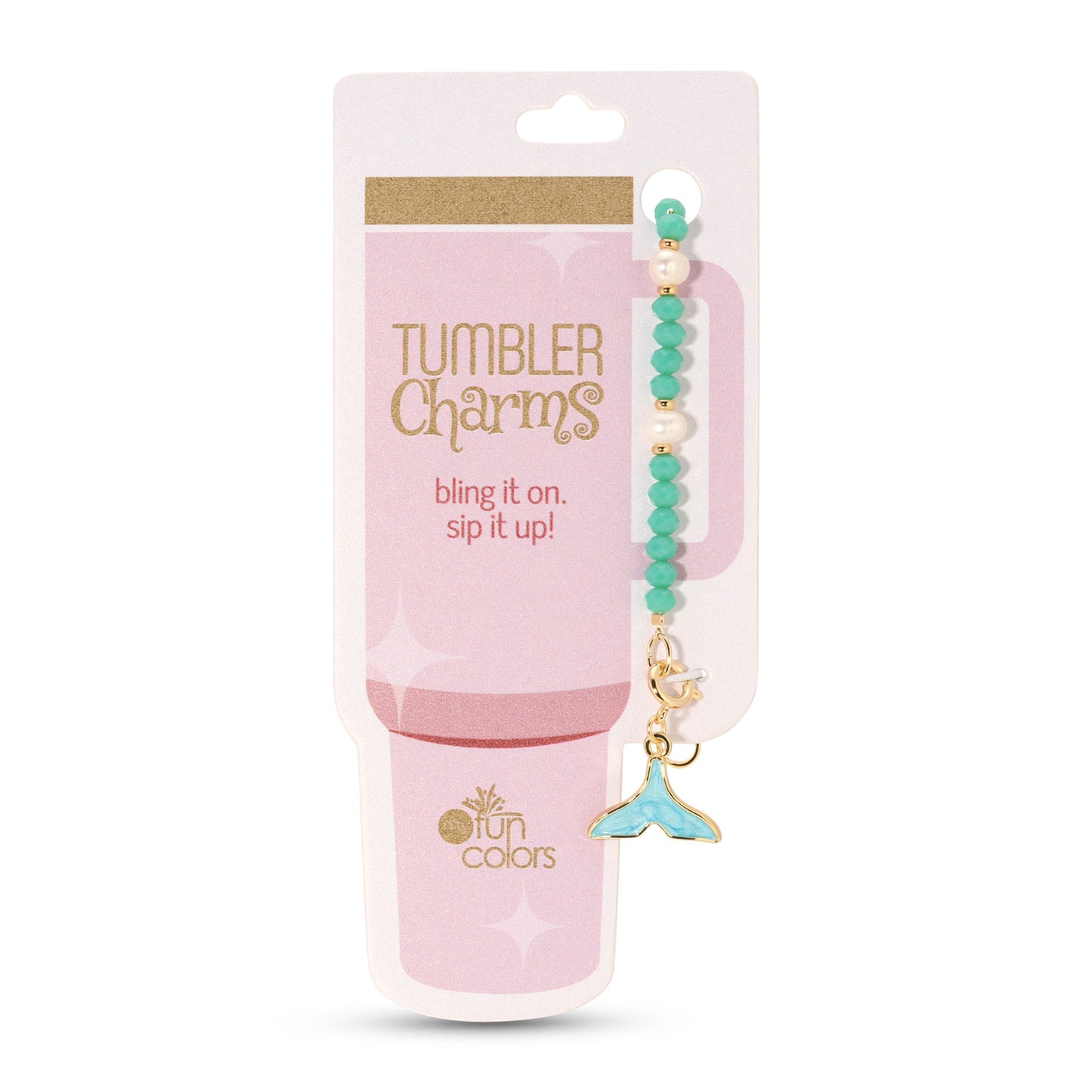 Turquoise Whale Tail Tumbler Charm