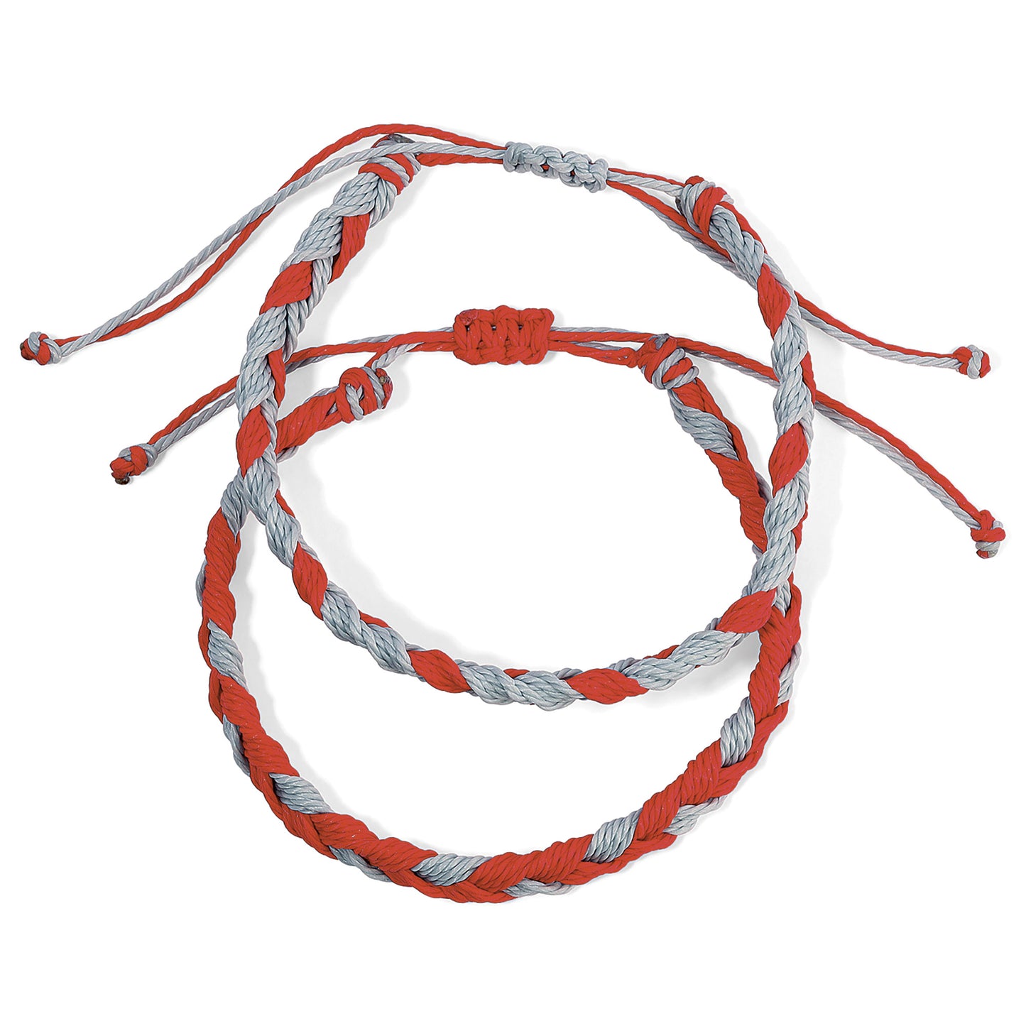 Red & Gray Braided Team Bracelets