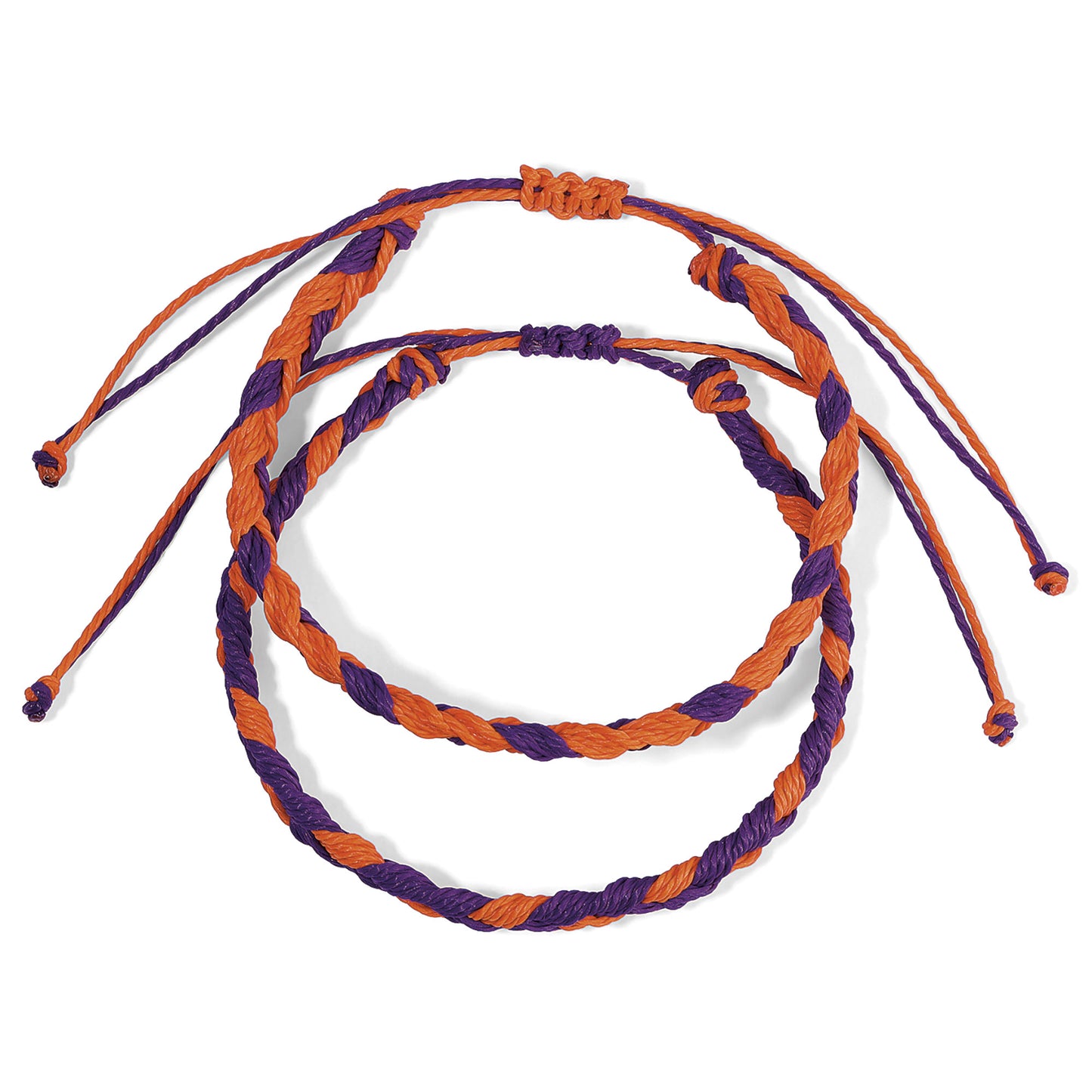 Deep Orange & Purple Braided Team Bracelets