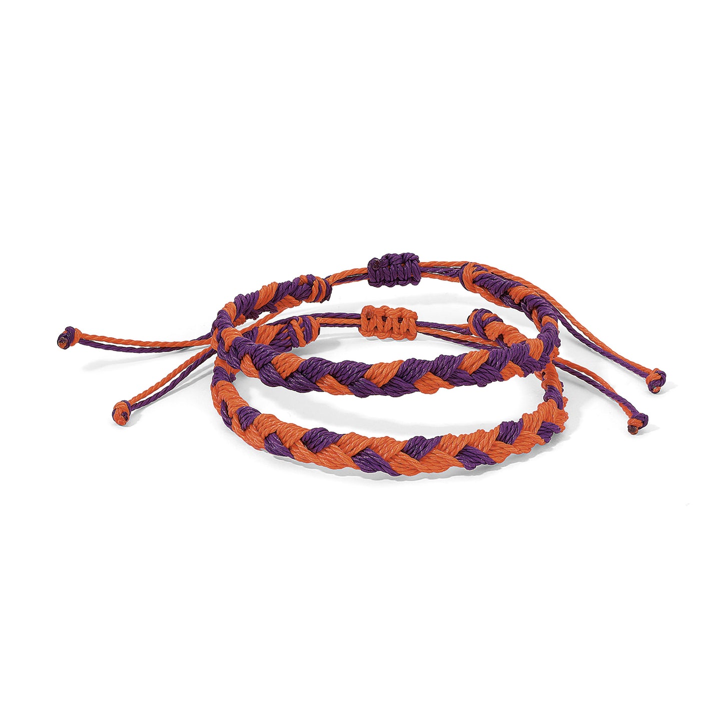 Deep Orange & Purple Braided Team Bracelets