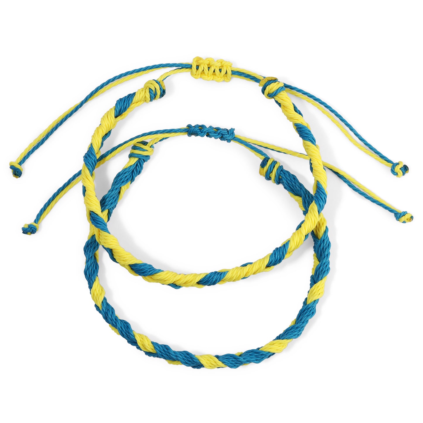 Blue and Yellow Gold Braided Team Bracelets
