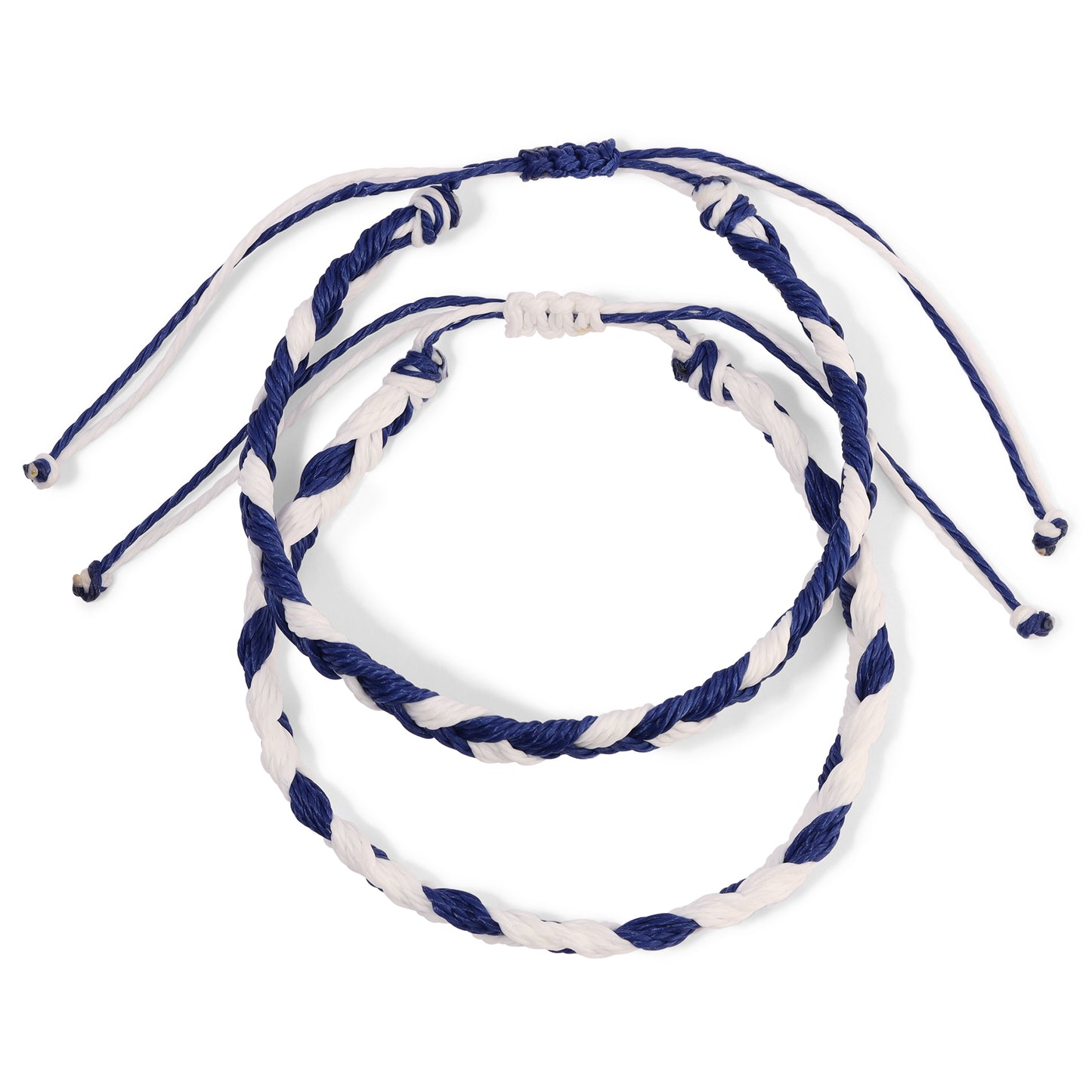 Navy and White Braided Team Bracelets