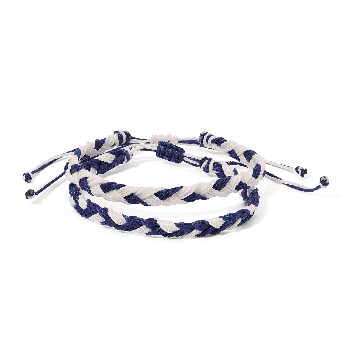 Navy and White Braided Team Bracelets