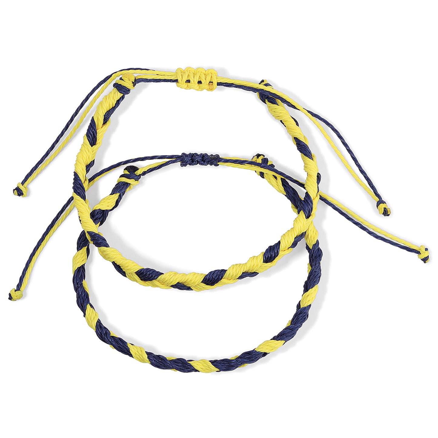 Navy & Yellow Gold Braided Team Bracelets