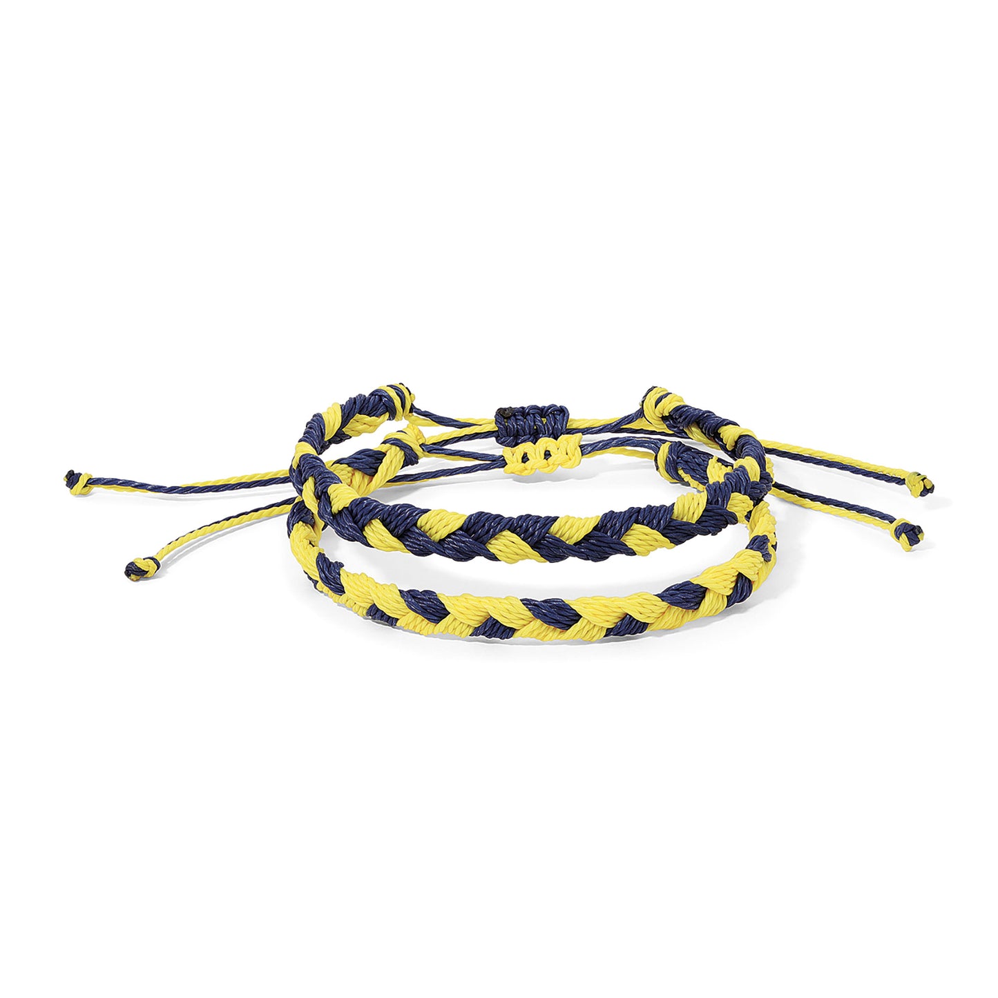 Navy & Yellow Gold Braided Team Bracelets