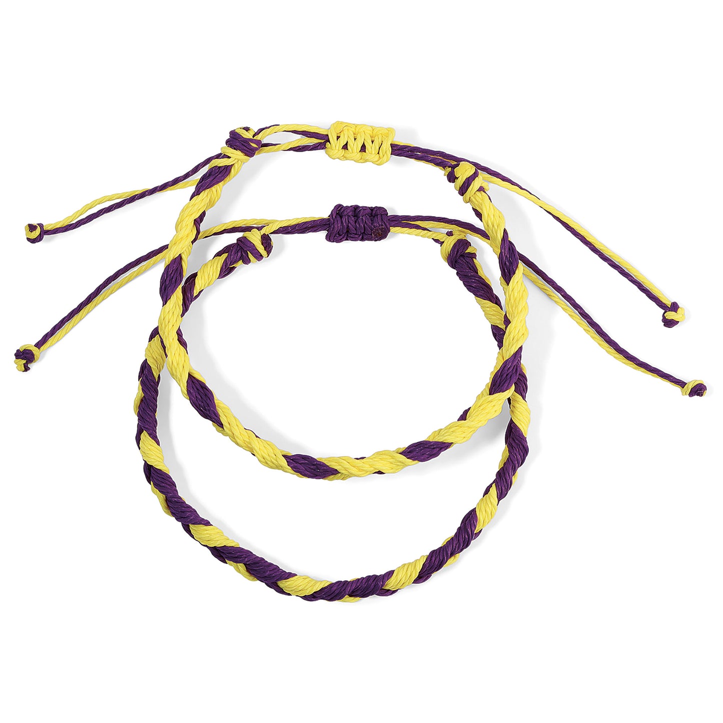 Purple & Yellow Gold Braided Team Bracelets