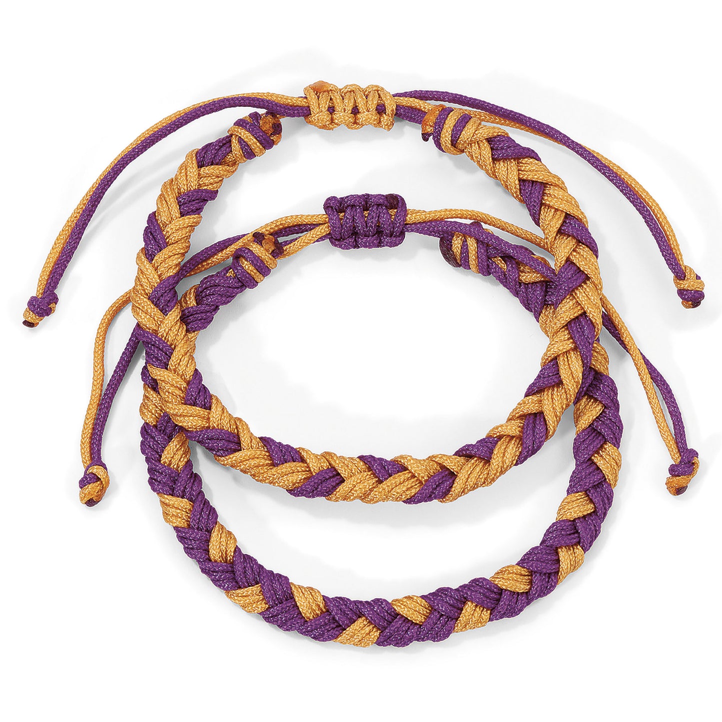 Purple and Gold Braided Team Bracelets