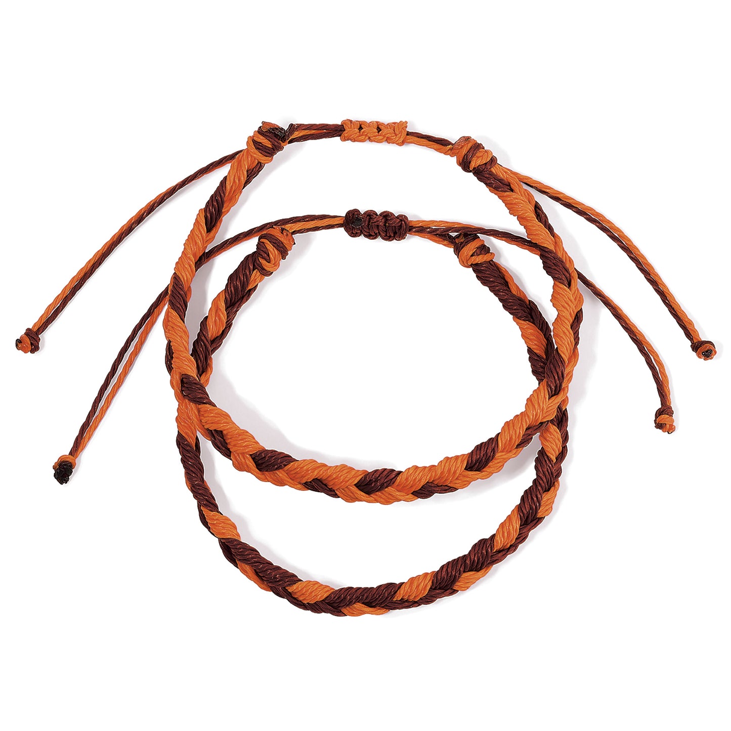 Maroon & Dark Orange Braided Team Bracelets