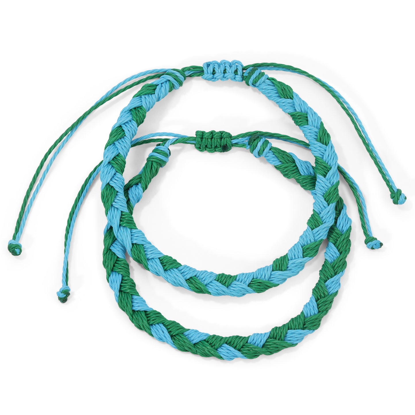 Green & Blue Braided Team Bracelets