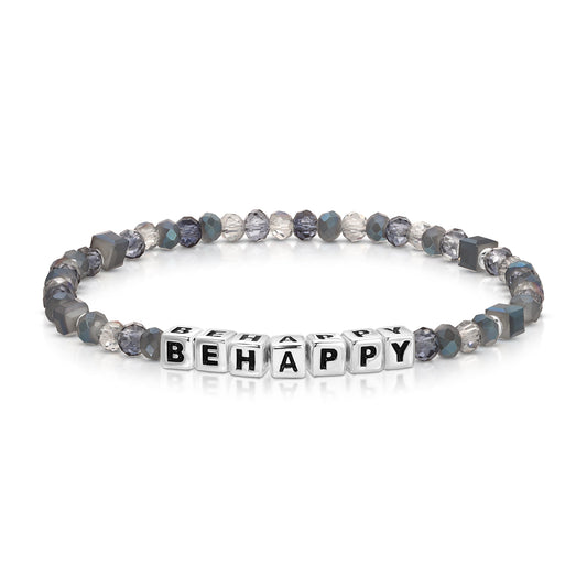 BE HAPPY Colorful Words Bracelet