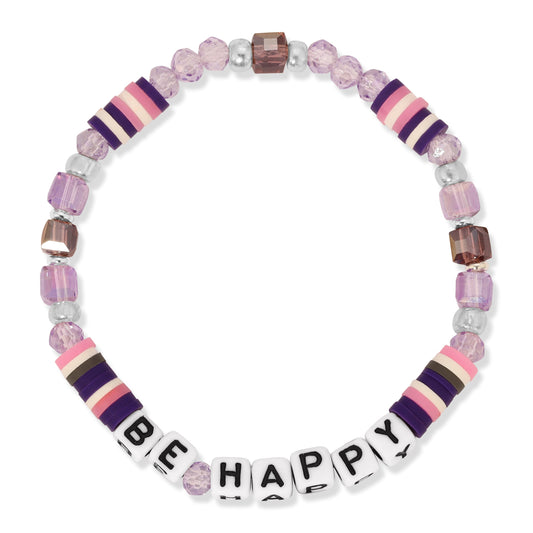 beaded bracelet spelling be happy