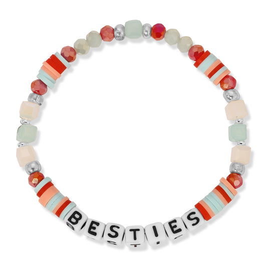 colorful bead bracelet with word besties