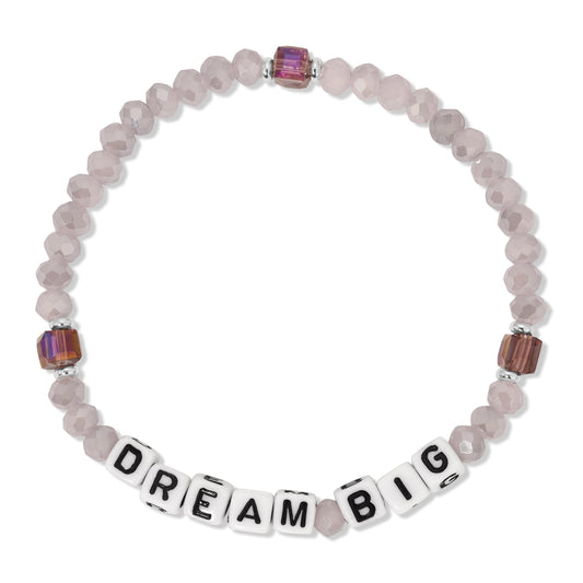 round beaded bracelet with dream big block letters
