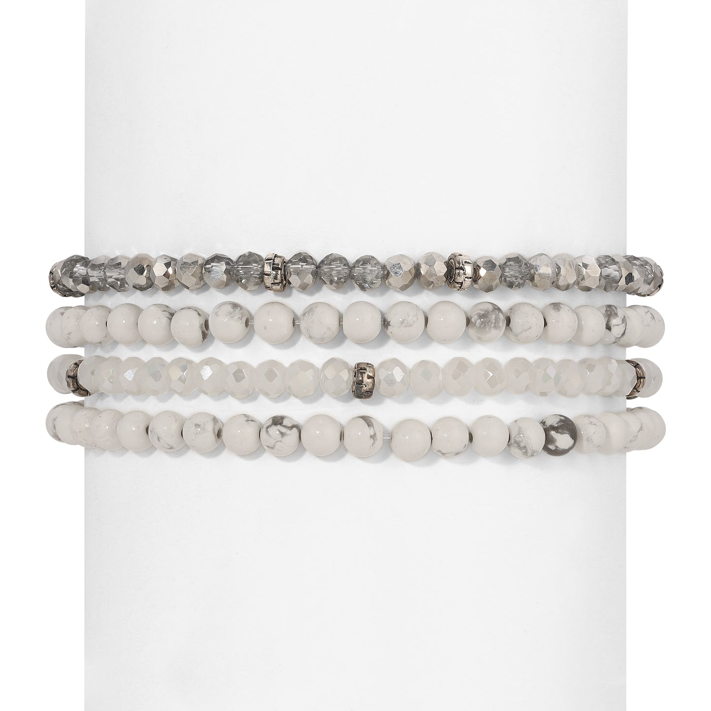 white turquoise spiritual gemstone 4 bracelet stack