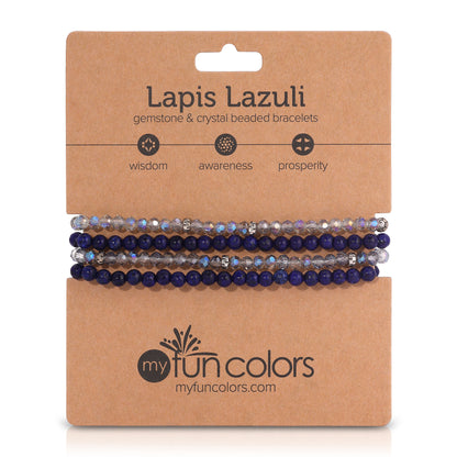 lapis lazuli spiritual gemstone 4 bracelet stack