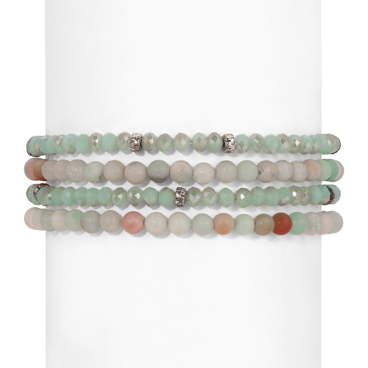 amazonite spiritual gemstone 4 bracelet stack