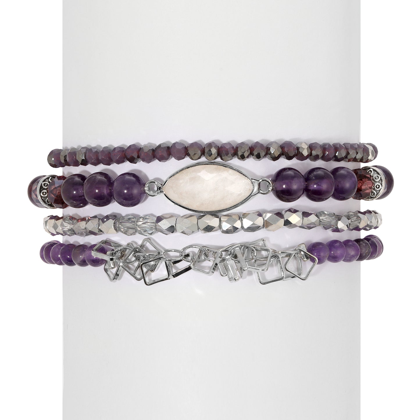 Amethyst with Moonstone Marquis