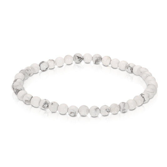 white turquoise mini-gemstone stretch bracelet 4mm