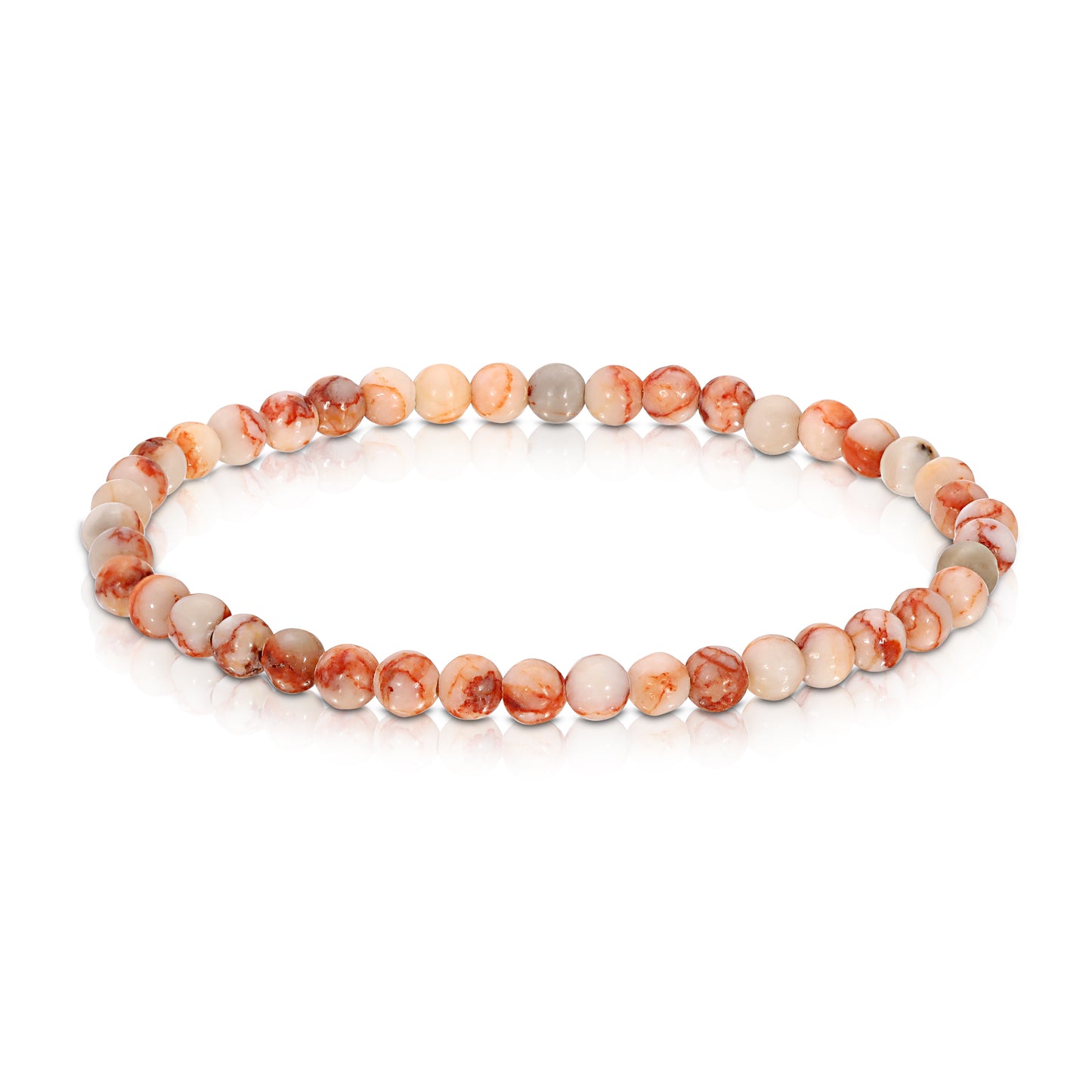 red network mini-gemstone stretch bracelet 4mm