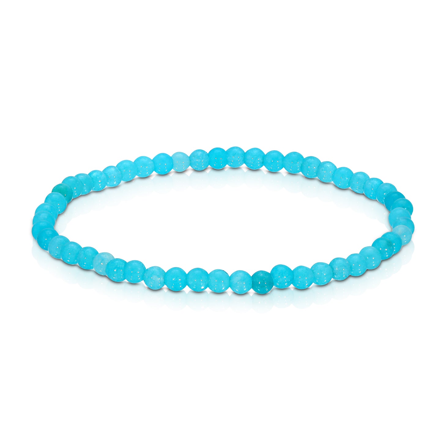 Aqua Jade Mini-Gemstone Stretch Bracelet 4mm