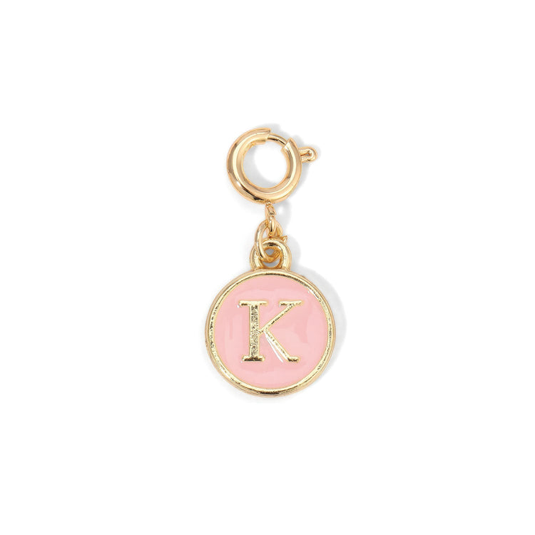 Pink Enamel Initial Charms
