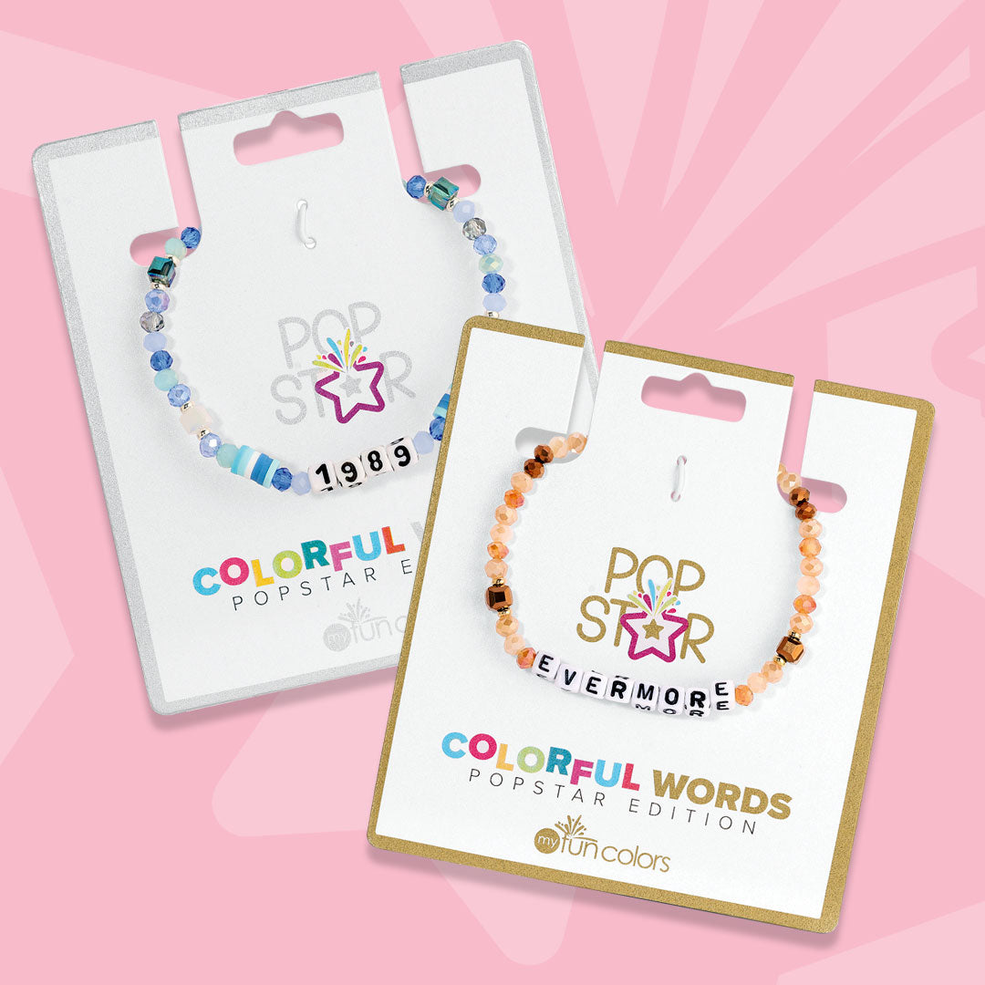 Colorful Words "Pop Star Edition" stretch bracelets