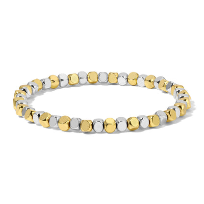 gold and silver beaded bracelet 4mm