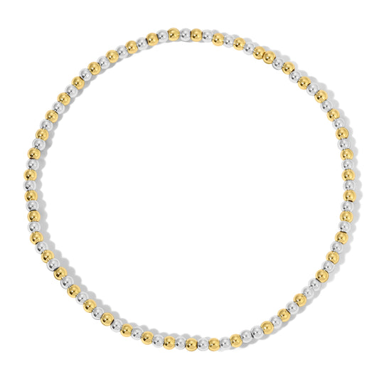 gold and silver bead necklace