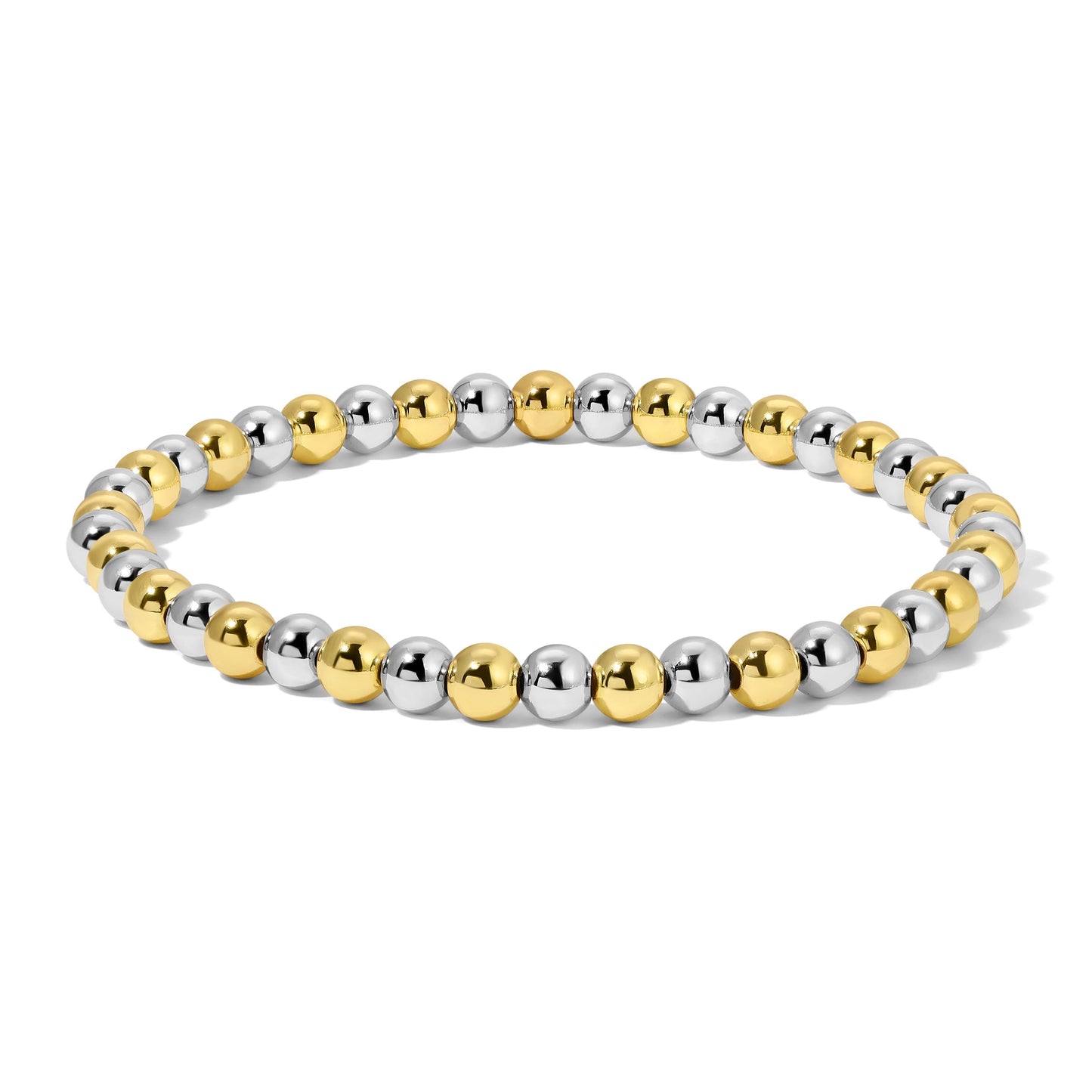 gold and silver beaded bracelet