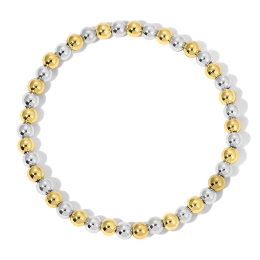 gold and silver ball bead necklace